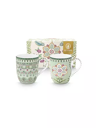 PIP STUDIO | Henkelbecher 2er Set Small LILY & LOTUS 145ml Light Green | 